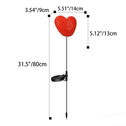 Modern Art Deco Solar Waterproof ABS Plastic & Nano Heart-Shaped Decorative LED Outdoor Light Landscape Lighting For Garden & Outdoor Patio | Bowlift