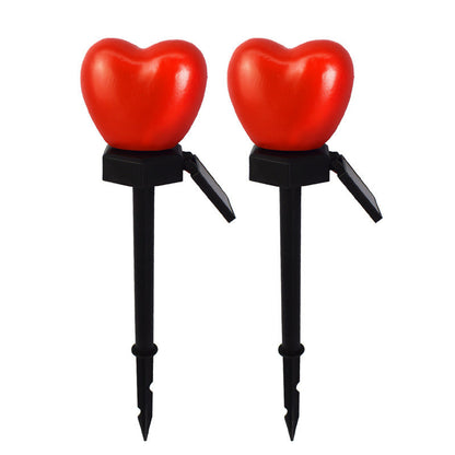 Modern Art Deco Solar Waterproof ABS Plastic & Nano Heart-Shaped Decorative LED Outdoor Light Landscape Lighting For Garden & Outdoor Patio | Bowlift