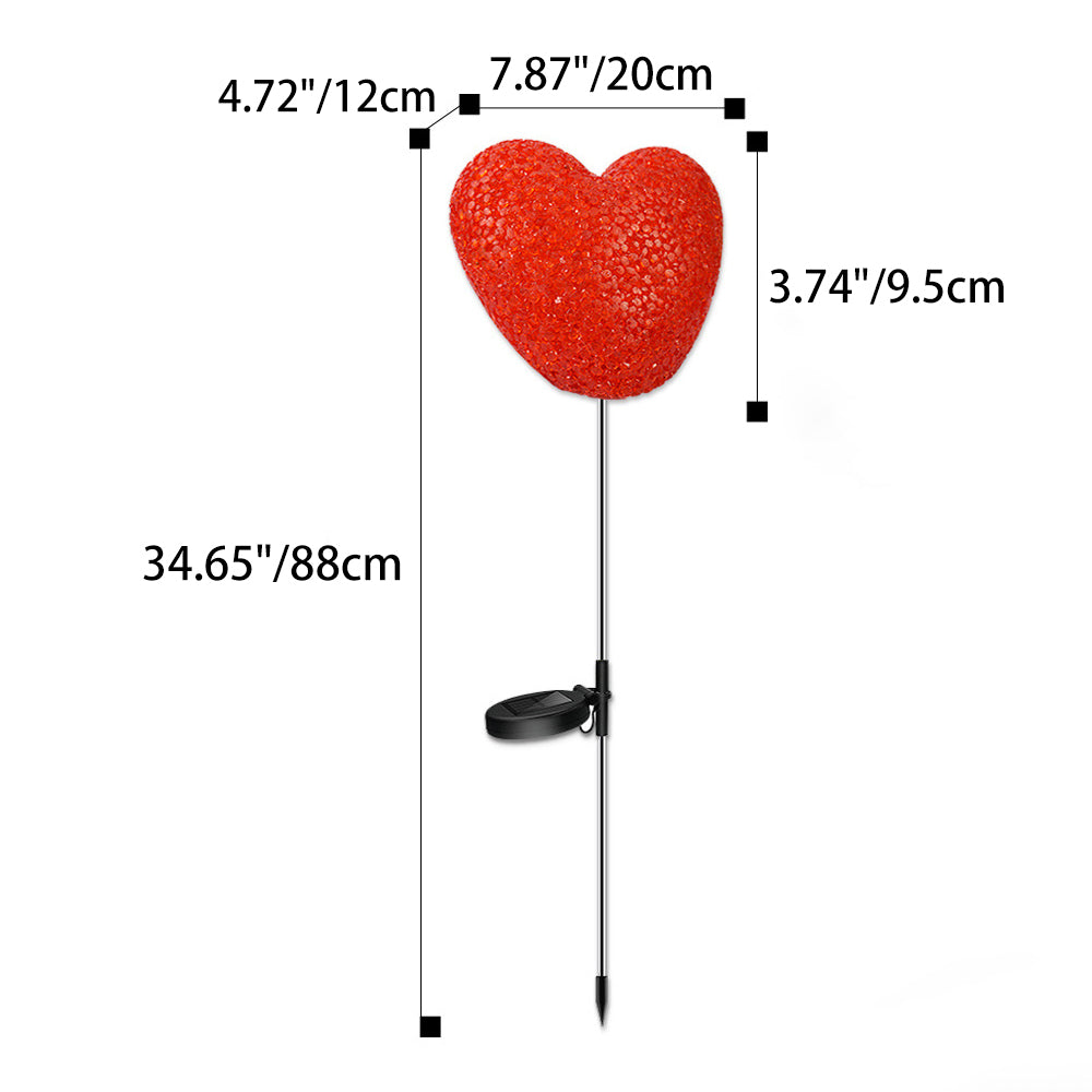 Modern Art Deco Solar Waterproof ABS Plastic & Nano Heart-Shaped Decorative LED Outdoor Light Landscape Lighting For Garden & Outdoor Patio | Bowlift