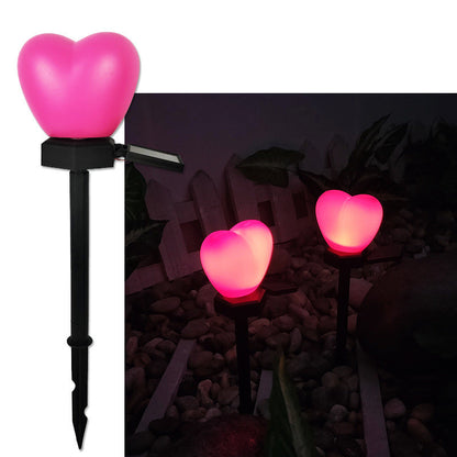 Modern Art Deco Solar Waterproof ABS Plastic & Nano Heart-Shaped Decorative LED Outdoor Light Landscape Lighting For Garden & Outdoor Patio | Bowlift