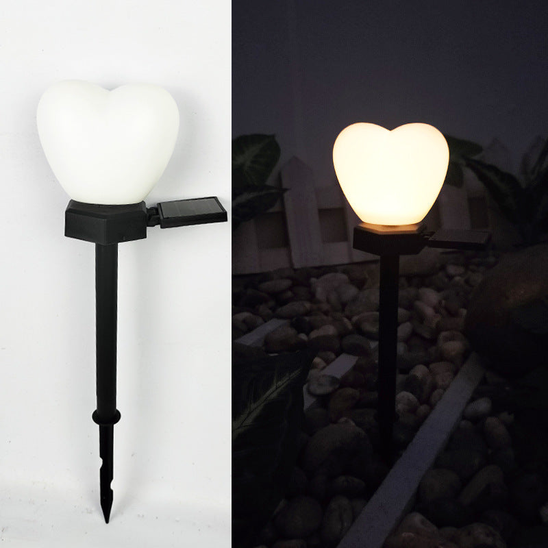 Modern Art Deco Solar Waterproof ABS Plastic & Nano Heart-Shaped Decorative LED Outdoor Light Landscape Lighting For Garden & Outdoor Patio | Bowlift