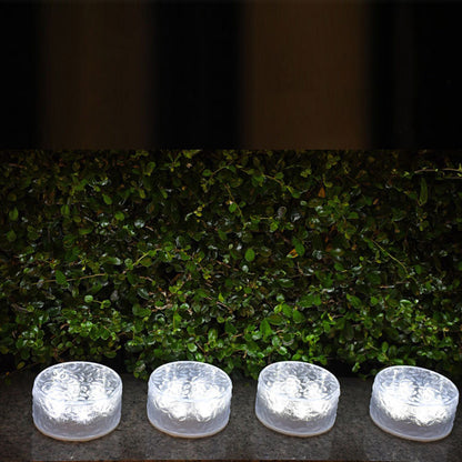 Modern Minimalist Solar Round Ice Brick Shape Acrylic LED Outdoor Light For Garden | Bowlift