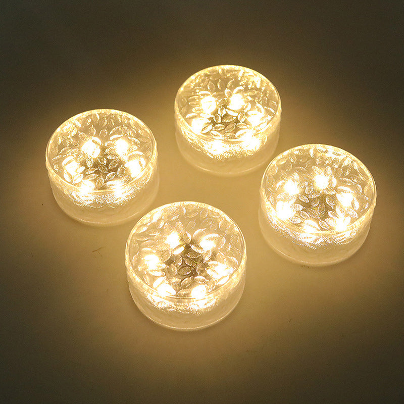 Modern Minimalist Solar Round Ice Brick Shape Acrylic LED Outdoor Light For Garden | Bowlift