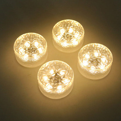 Modern Minimalist Solar Round Ice Brick Shape Acrylic LED Outdoor Light For Garden | Bowlift