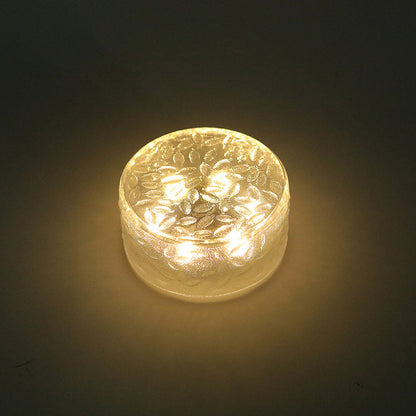 Modern Minimalist Solar Round Ice Brick Shape Acrylic LED Outdoor Light For Garden | Bowlift