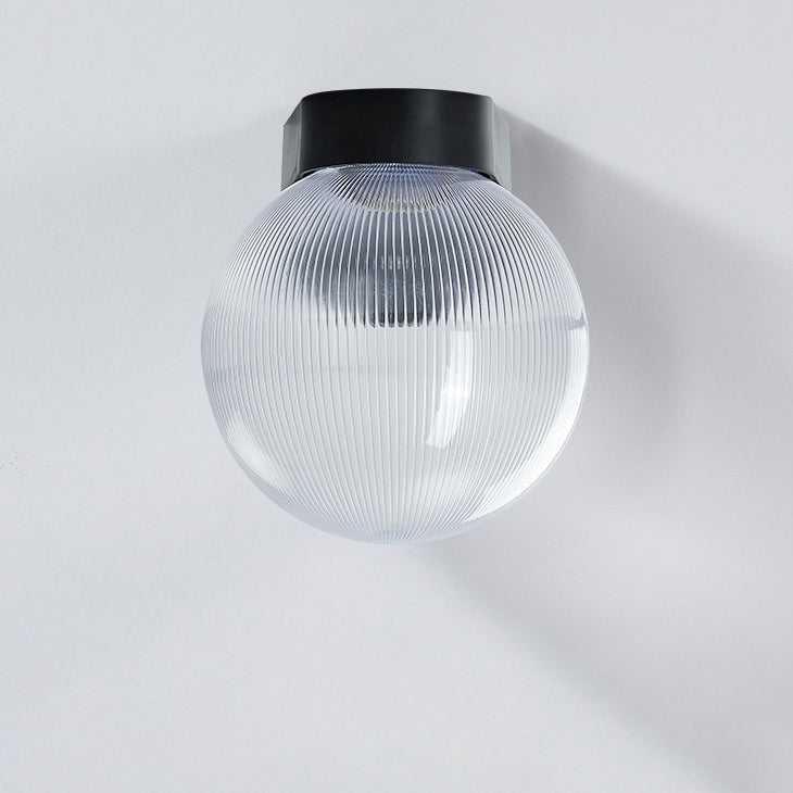Waterproof, spherical polycarbonate-acrylic wall light with one light for the patio