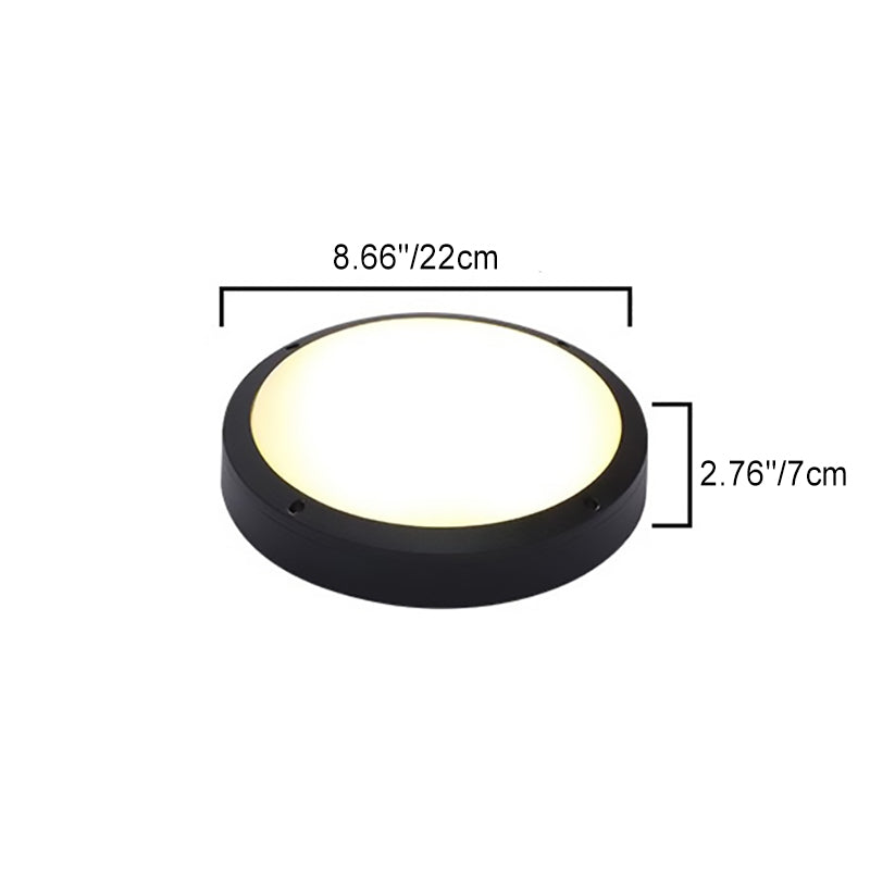Modern Minimalist Waterproof Round Aluminum Acrylic LED Outdoor Flush Mount Ceiling Light For Garden | Bowlift