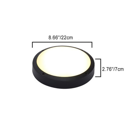 Modern Minimalist Waterproof Round Aluminum Acrylic LED Outdoor Flush Mount Ceiling Light For Garden | Bowlift