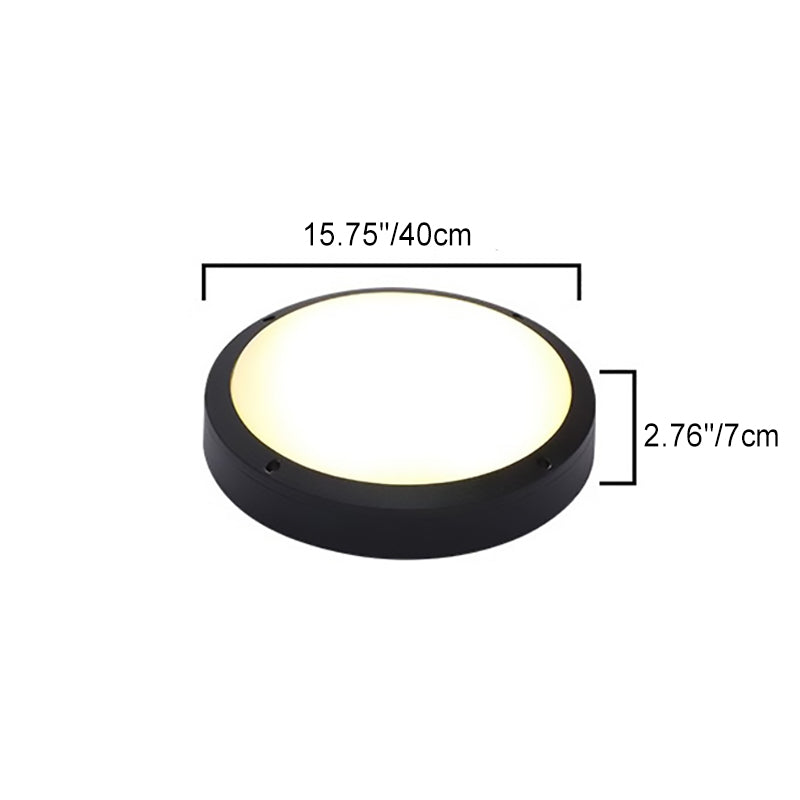 Modern Minimalist Waterproof Round Aluminum Acrylic LED Outdoor Flush Mount Ceiling Light For Garden | Bowlift