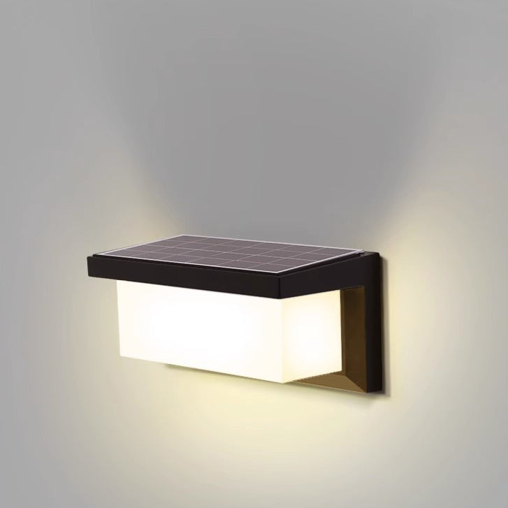 Rectangular, waterproof aluminum LED wall light for the patio