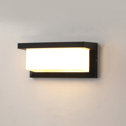 Modern Minimalist Rectangular Waterproof Aluminum LED Wall Sconce Lamp For Outdoor Patio | Kalsten