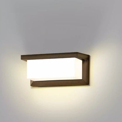 Modern Minimalist Rectangular Waterproof Aluminum LED Wall Sconce Lamp For Outdoor Patio | Kalsten