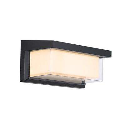 Rectangular, waterproof aluminum LED wall light for the patio