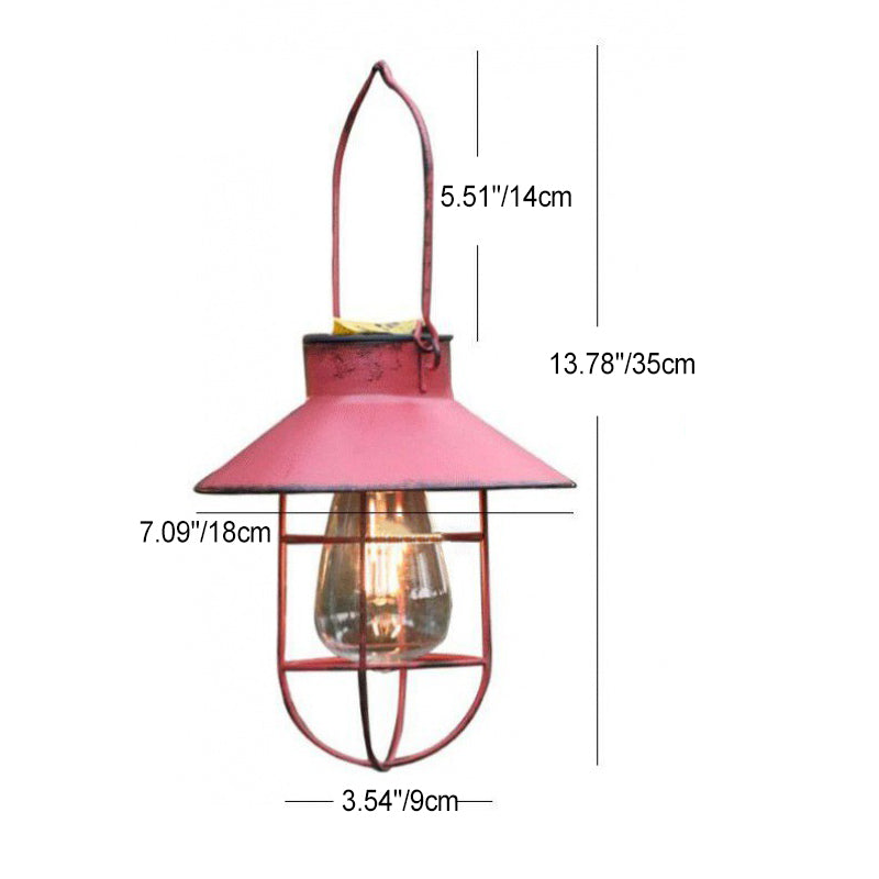 Traditional Vintage Solar Waterproof Round Table Oval Mesh Iron 1-Light Outdoor Light For Garden | Bowlift