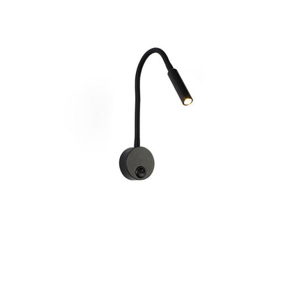 BowLift | Modern Minimalist Iron Round Flexible Bend Tube LED Reading Lamp Wall Sconce Lamp for Bedroom