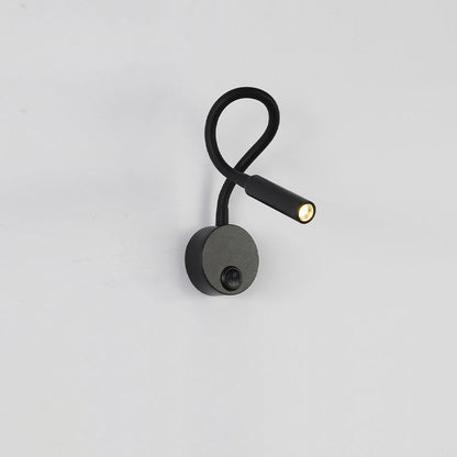 BowLift | Modern Minimalist Iron Round Flexible Bend Tube LED Reading Lamp Wall Sconce Lamp for Bedroom