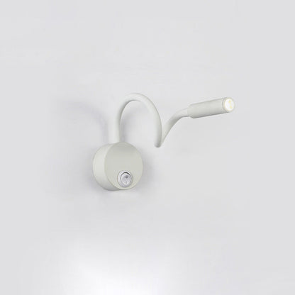 BowLift | Modern Minimalist Iron Round Flexible Bend Tube LED Reading Lamp Wall Sconce Lamp for Bedroom