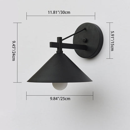 Contemporary Nordic Iron Geometric Cone 1-Light Outdoor Waterproof Wall Sconce Lamp For Garden | Kalsten