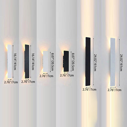 Skanto | Modern Minimalist Long Stripe Aluminum Acrylic LED Waterproof Wall Lamp for Outdoor Patio