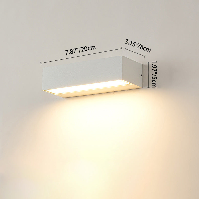 Modern Minimalist Rectangular Bar Waterproof Aluminum LED Wall Sconce Lamp For Garden | Bowlift