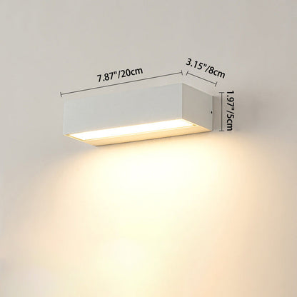 Modern Minimalist Rectangular Bar Waterproof Aluminum LED Wall Sconce Lamp For Garden | Bowlift