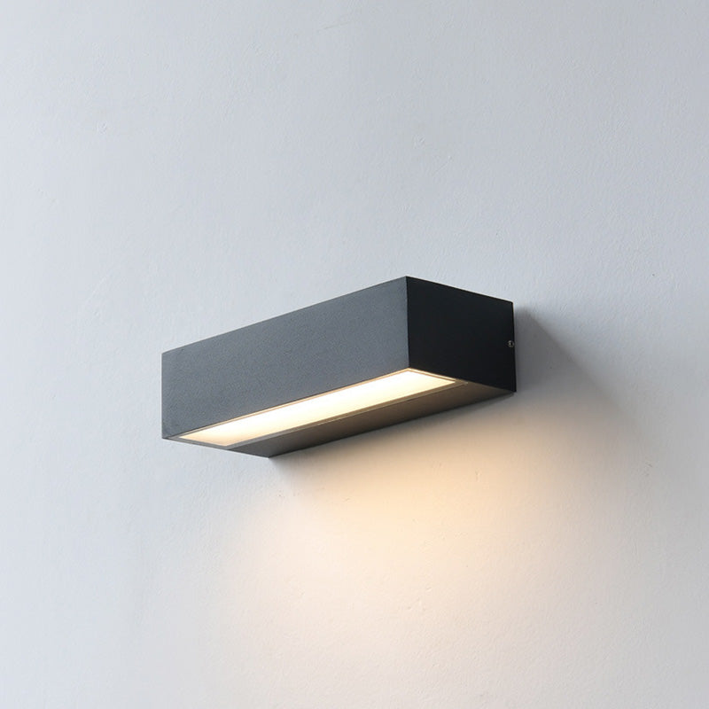 Modern Minimalist Rectangular Bar Waterproof Aluminum LED Wall Sconce Lamp For Garden | Bowlift