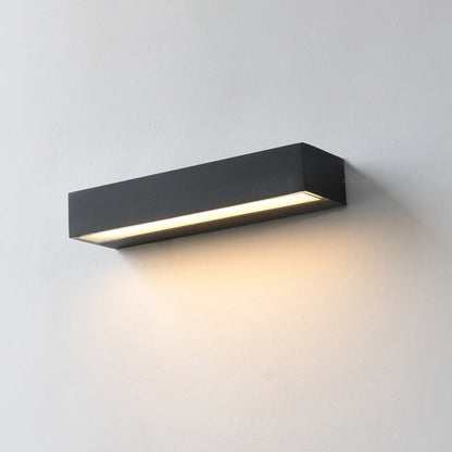 Modern Minimalist Rectangular Bar Waterproof Aluminum LED Wall Sconce Lamp For Garden | Bowlift