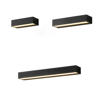Modern Minimalist Rectangular Bar Waterproof Aluminum LED Wall Sconce Lamp For Garden | Bowlift