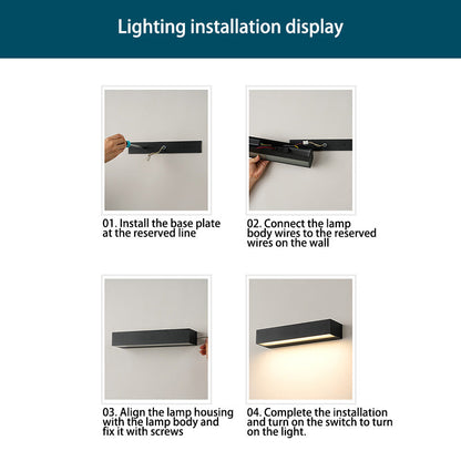 Modern Minimalist Rectangular Bar Waterproof Aluminum LED Wall Sconce Lamp For Garden | Bowlift
