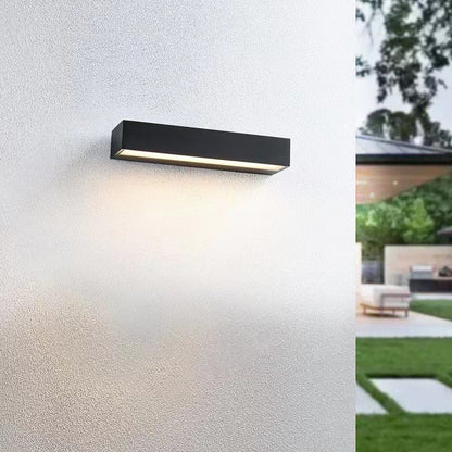 Modern Minimalist Rectangular Bar Waterproof Aluminum LED Wall Sconce Lamp For Garden | Bowlift