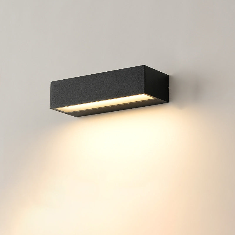 Modern Minimalist Rectangular Bar Waterproof Aluminum LED Wall Sconce Lamp For Garden | Bowlift