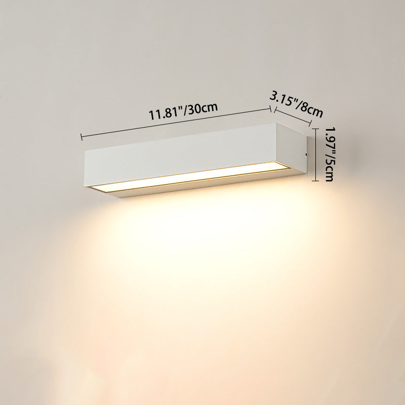 Modern Minimalist Rectangular Bar Waterproof Aluminum LED Wall Sconce Lamp For Garden | Bowlift