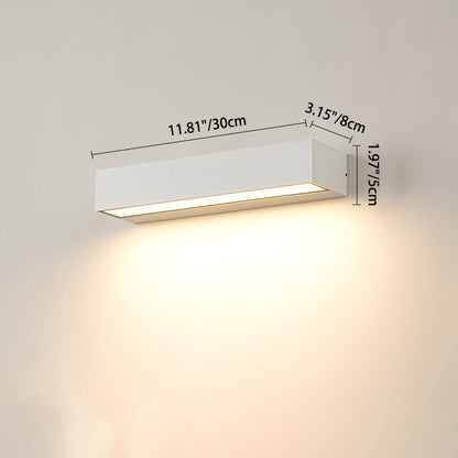 Modern Minimalist Rectangular Bar Waterproof Aluminum LED Wall Sconce Lamp For Garden | Bowlift