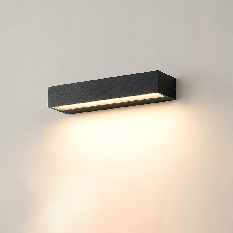 Modern Minimalist Rectangular Bar Waterproof Aluminum LED Wall Sconce Lamp For Garden | Bowlift