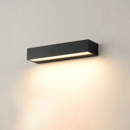 Modern Minimalist Rectangular Bar Waterproof Aluminum LED Wall Sconce Lamp For Garden | Bowlift
