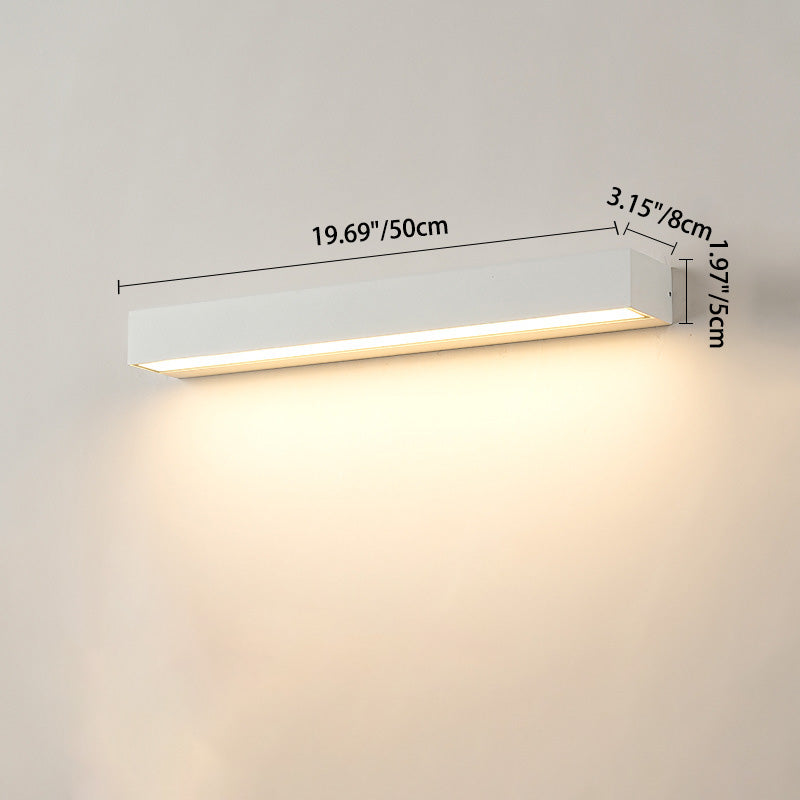 Modern Minimalist Rectangular Bar Waterproof Aluminum LED Wall Sconce Lamp For Garden | Bowlift