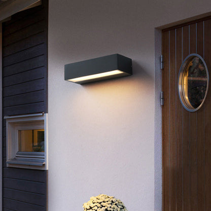 Modern Minimalist Rectangular Bar Waterproof Aluminum LED Wall Sconce Lamp For Garden | Bowlift
