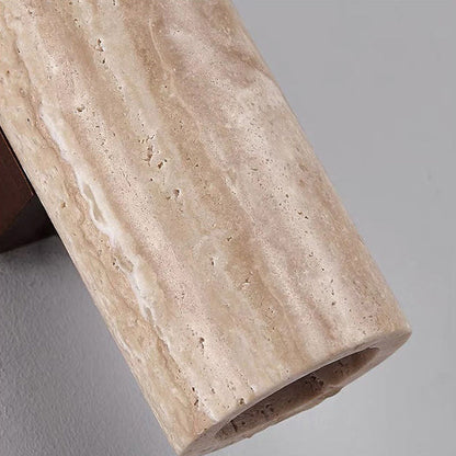 Skanto | Nordivea Travertine Wall Lamp | Scandinavian Design | 2-Light | Wood & Travertine