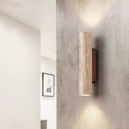 Skanto | Nordivea Travertine Wall Lamp | Scandinavian Design | 2-Light | Wood & Travertine