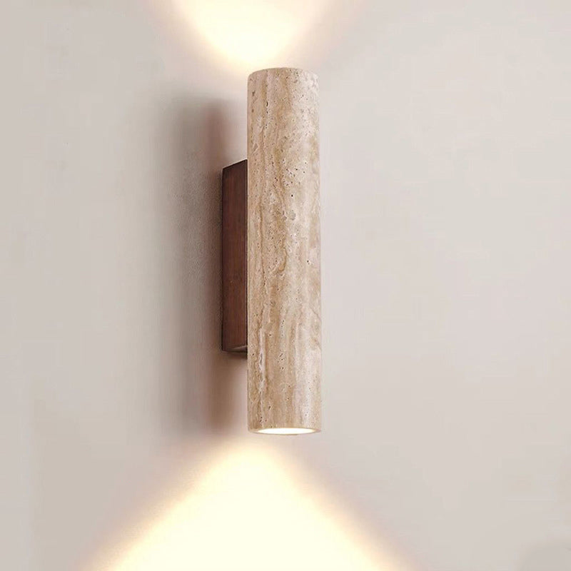 Skanto | Nordivea Travertine Wall Lamp | Scandinavian Design | 2-Light | Wood & Travertine
