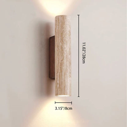 Skanto | Nordivea Travertine Wall Lamp | Scandinavian Design | 2-Light | Wood & Travertine