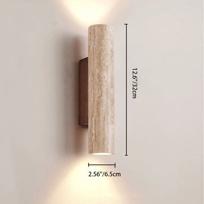 Skanto | Nordivea Travertine Wall Lamp | Scandinavian Design | 2-Light | Wood & Travertine