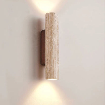 Skanto | Nordivea Travertine Wall Lamp | Scandinavian Design | 2-Light | Wood & Travertine