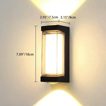 Modern Simplicity Waterproof Aluminum PC Cylinder Cuboid LED Wall Sconce Lamp For Outdoor Patio | Bowlift