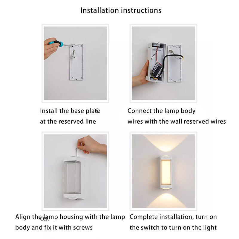 Modern Simplicity Waterproof Aluminum PC Cylinder Cuboid LED Wall Sconce Lamp For Outdoor Patio | Bowlift