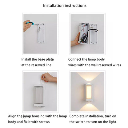 Modern Simplicity Waterproof Aluminum PC Cylinder Cuboid LED Wall Sconce Lamp For Outdoor Patio | Bowlift