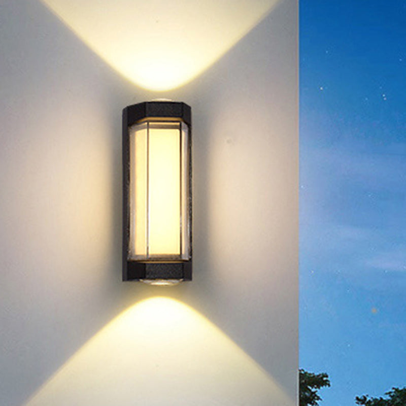 Modern Simplicity Waterproof Aluminum PC Cylinder Cuboid LED Wall Sconce Lamp For Outdoor Patio | Bowlift