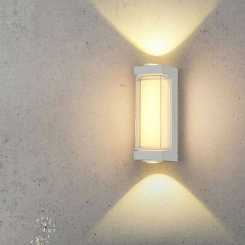 Modern Simplicity Waterproof Aluminum PC Cylinder Cuboid LED Wall Sconce Lamp For Outdoor Patio | Bowlift