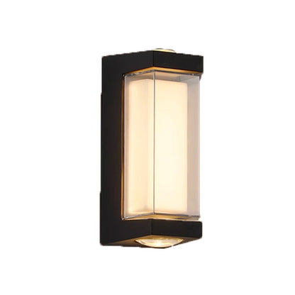 Modern Simplicity Waterproof Aluminum PC Cylinder Cuboid LED Wall Sconce Lamp For Outdoor Patio | Bowlift