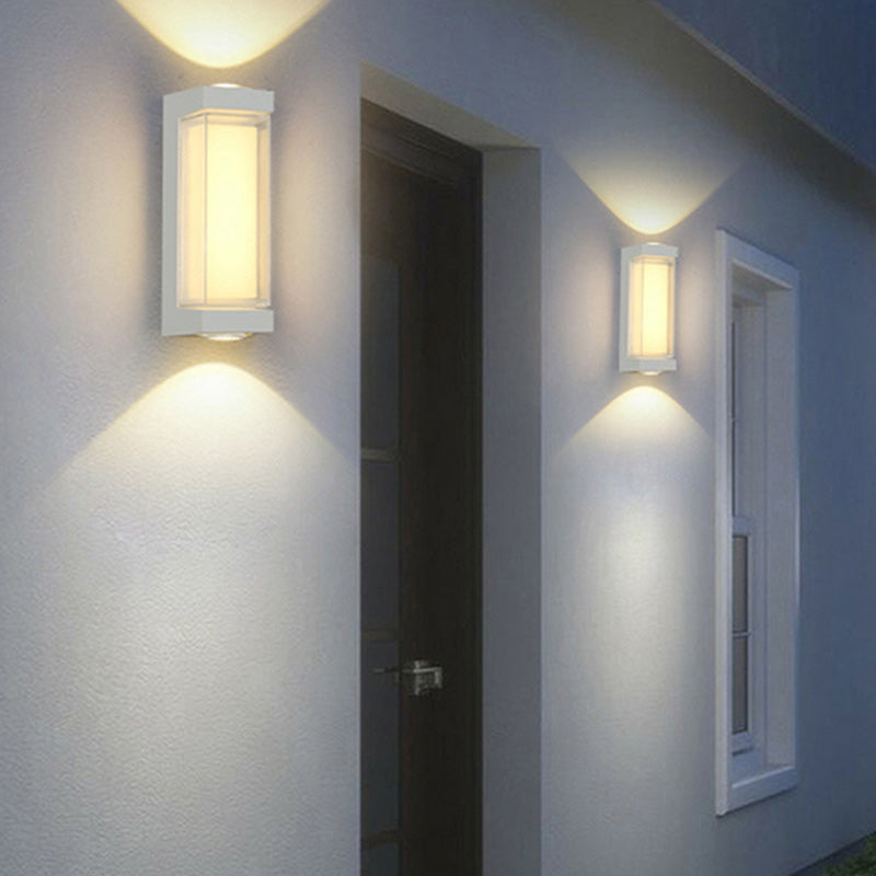 Modern Simplicity Waterproof Aluminum PC Cylinder Cuboid LED Wall Sconce Lamp For Outdoor Patio | Bowlift